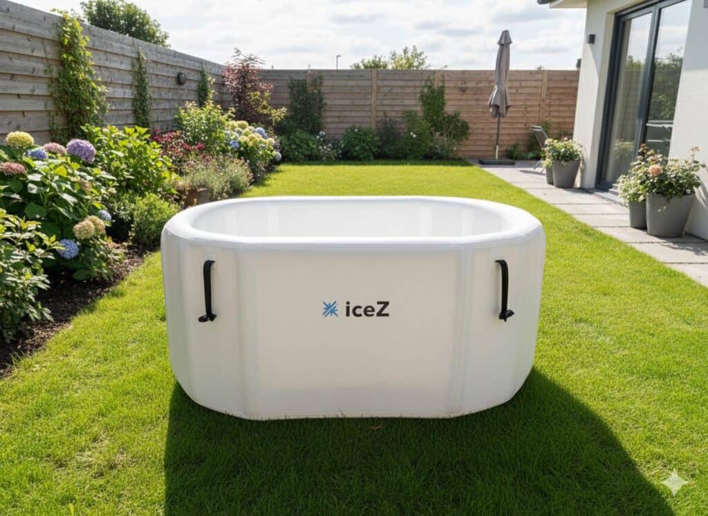 iceZ Tub לבנה על דשא בחצר